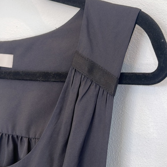 Ann Taylor LOFT Dark Gray Sleeveless A-Line Dress With Zipper Pockets Size 12 - Picture 8 of 10